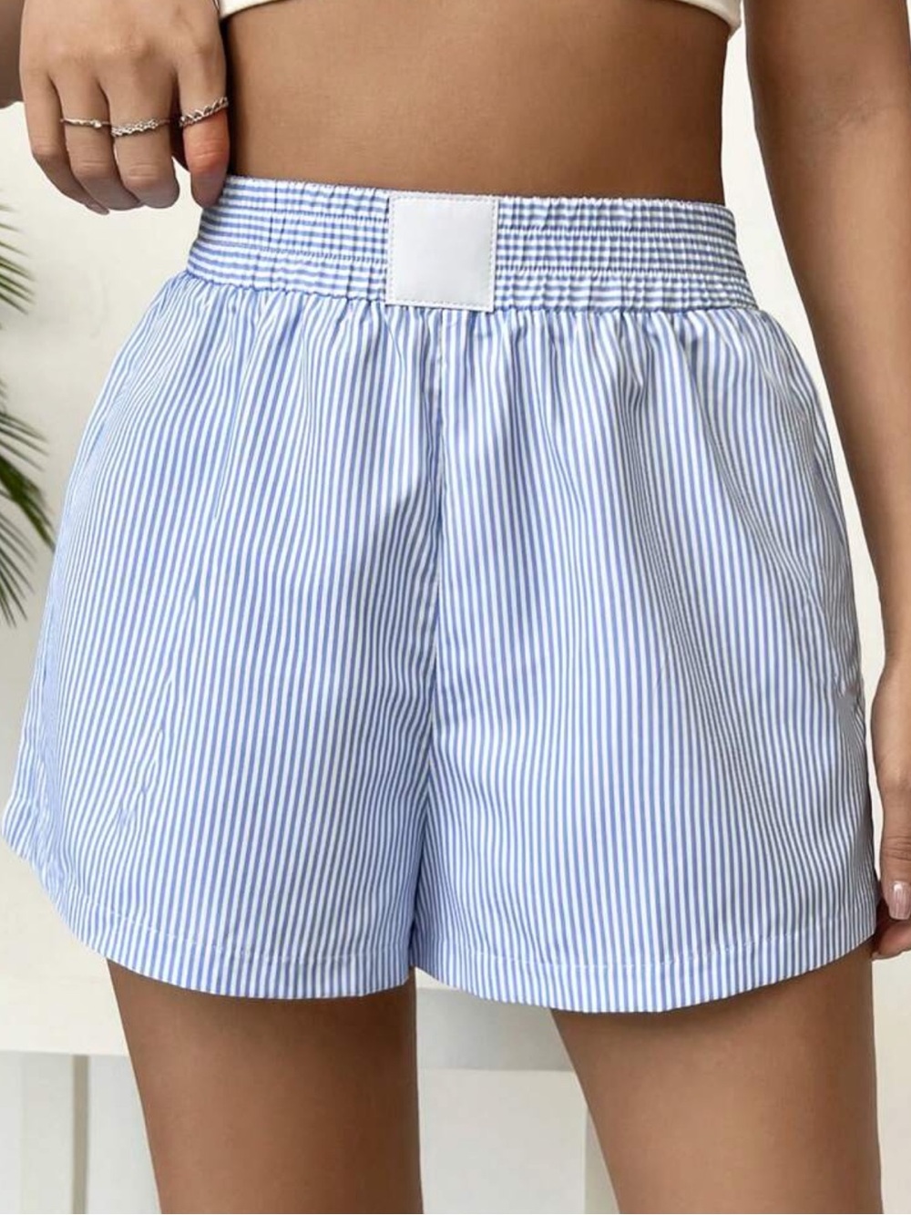 Blue & White Stripe Shorts
